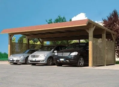 Carport bois 3 voitures
