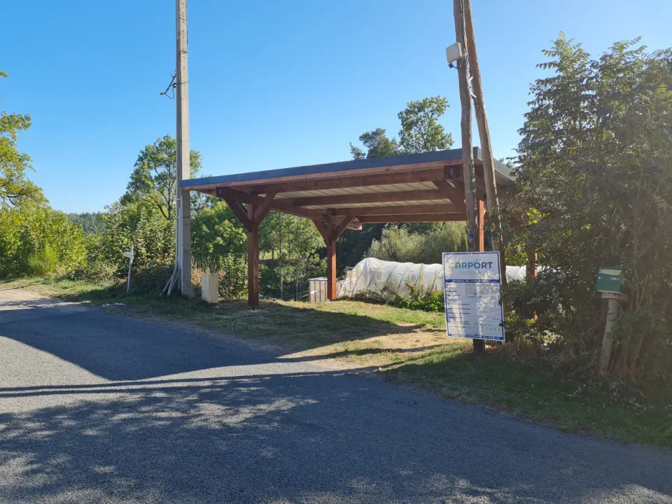 Carport bois 2 places