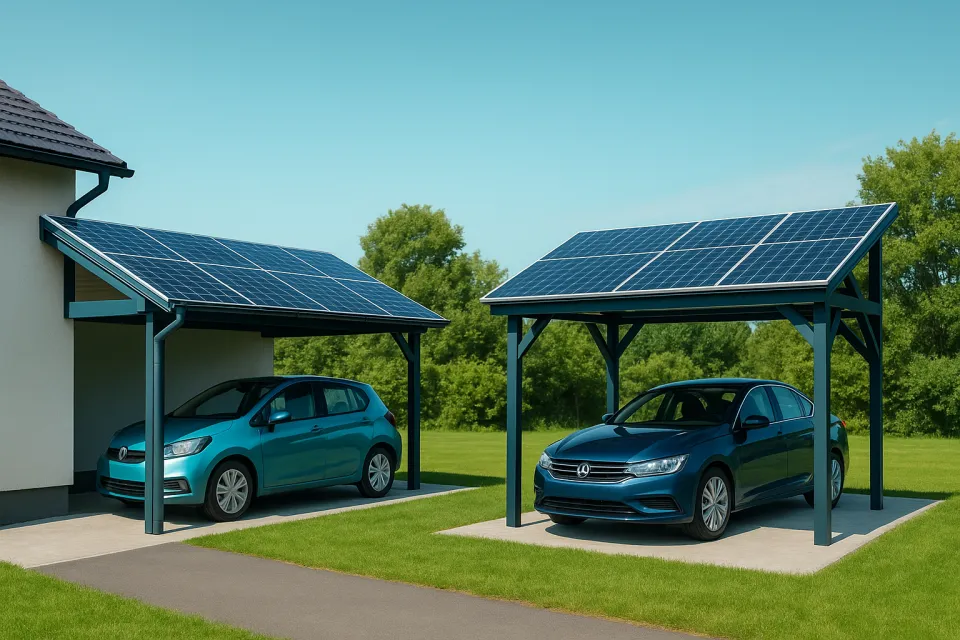 Quelles différences entre carport solaire adossé et carport indépendant ?