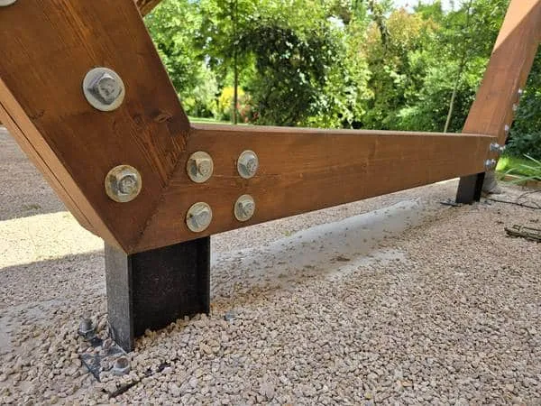 Carport solaire Premium Bois : détail du design