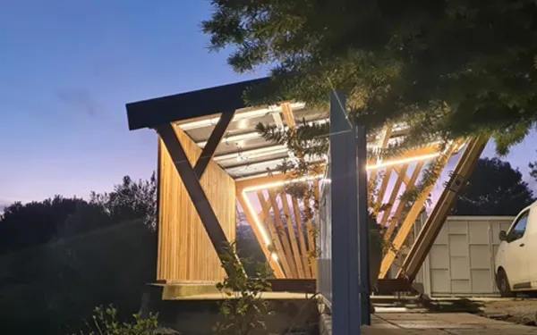 Carport Premium bois, éclairage LED
