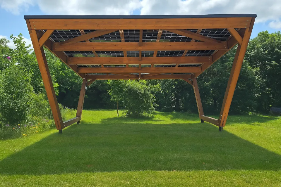 Carport Premium bois 2 places